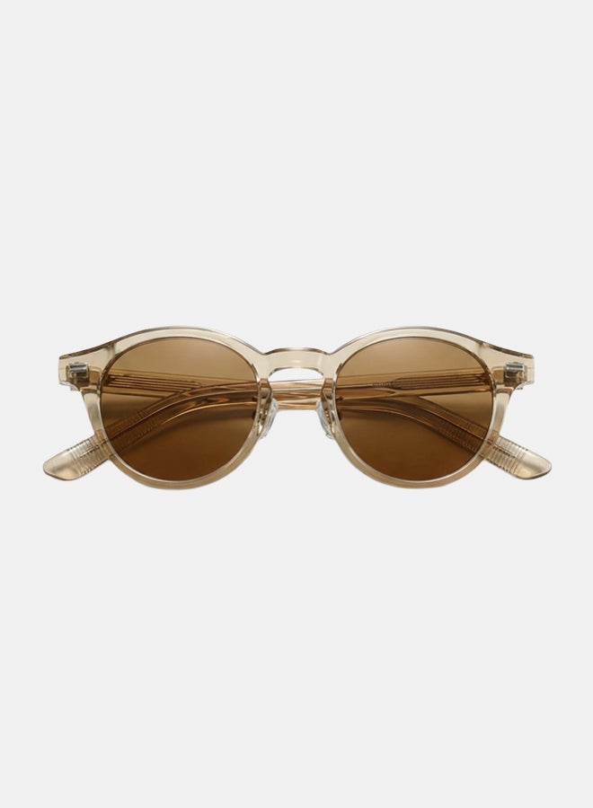 korico Ocea Brown Full Rim Round Sunglasses - Image 3